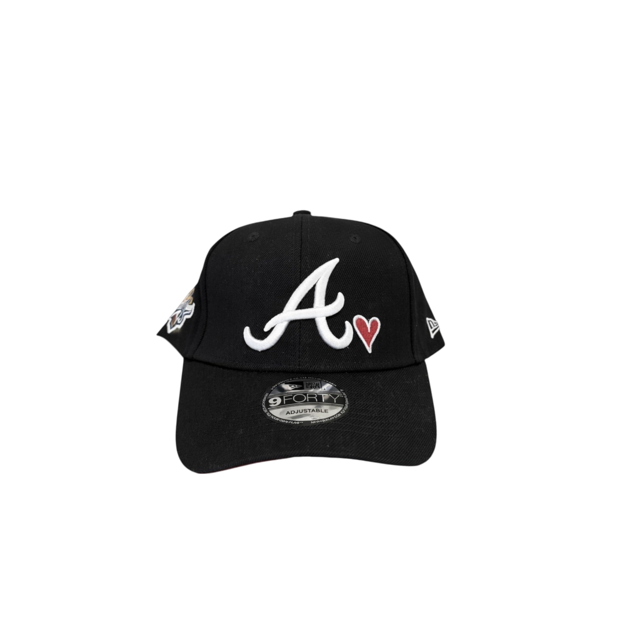 Atlanta Braves “A” Heart Logo Black Adjustable Cap