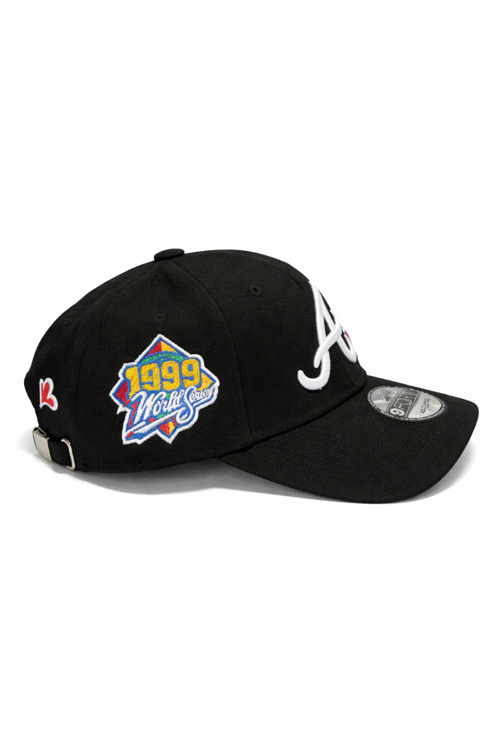 Atlanta Braves “A” Heart Logo Black Adjustable Cap